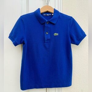 Lacoste Royal Blue Polo pique boys sz 6 excellent condition